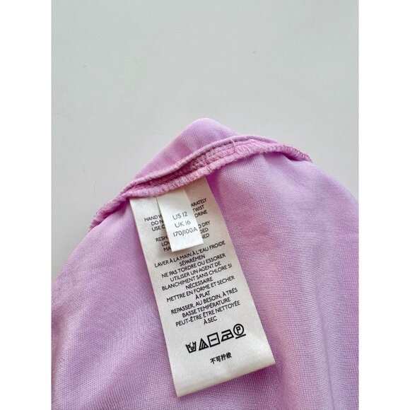 PILCRO Mara Lilac Purple Viscose Velvet Button Down Pocket Shirt, Size 12 - Picture 14 of 16